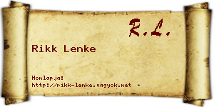 Rikk Lenke névjegykártya